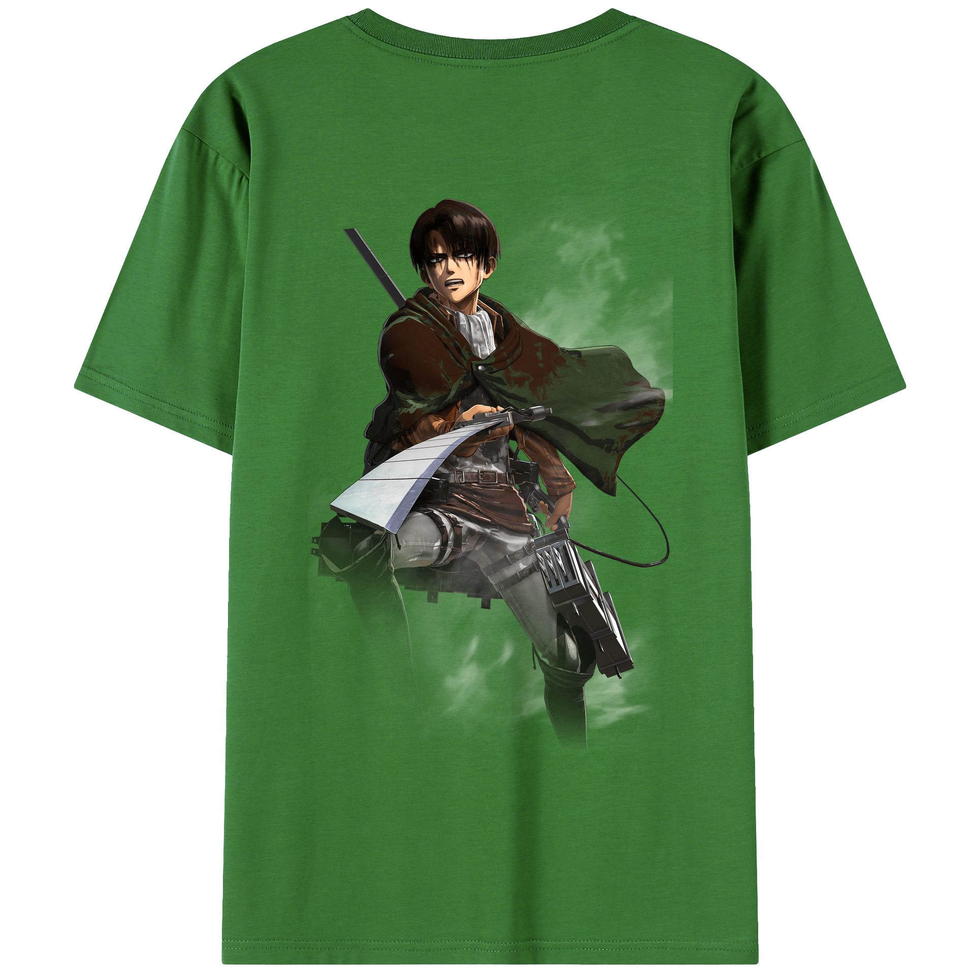 （画像用） 進撃の巨人 リヴァイ·アッカーマン Attack on Titan Levi Ackerman レディース半袖Tシャツ(バックプリント)